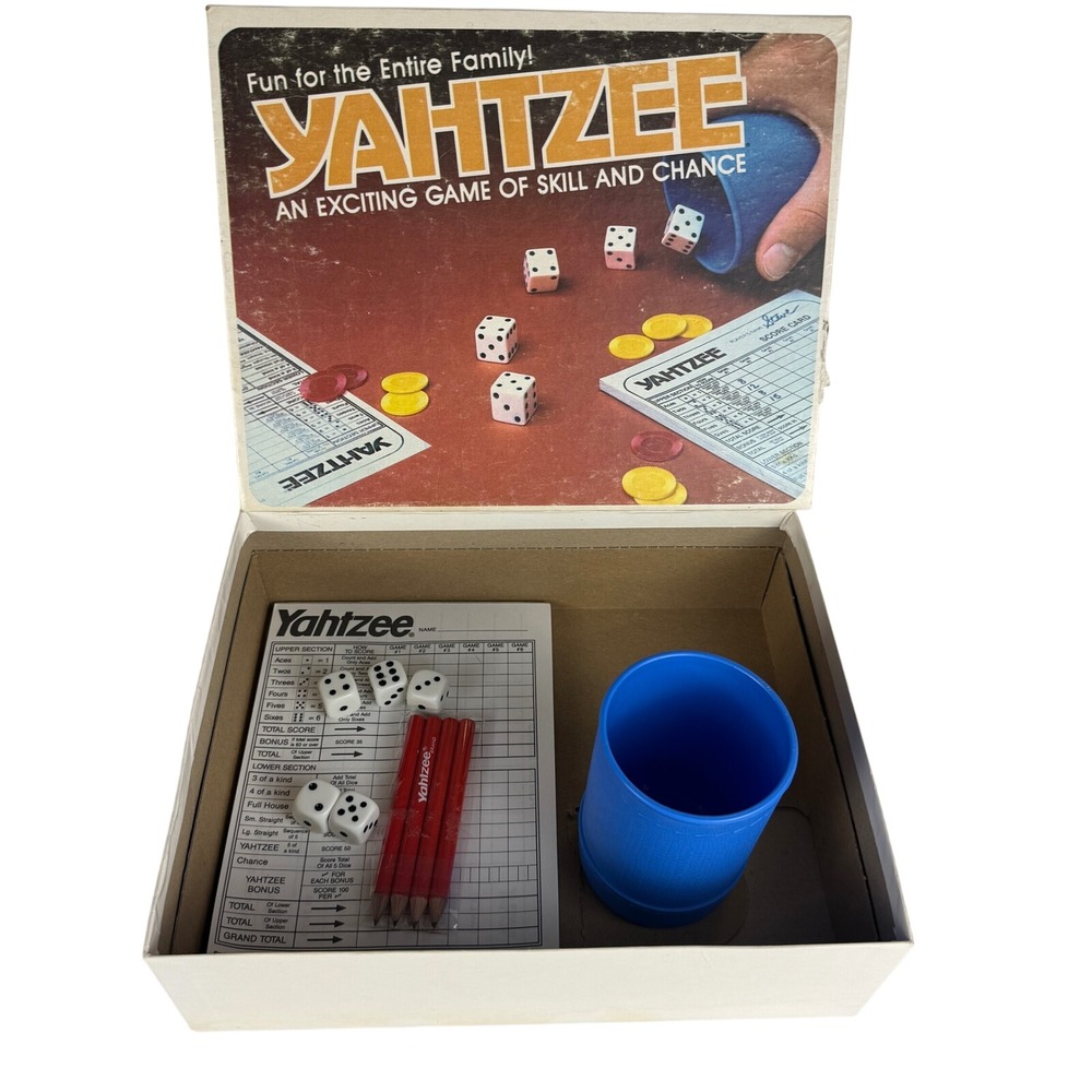 Vintage 1980 Yahtzee Milton Bradley E950 Dice Game Original Box Made USA